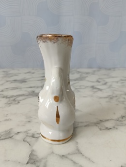 Wazonik łabędź porcelana złota róża Chodzież