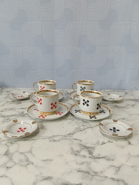 Zestaw brydżowy dla 4 osób porcelana Chodzież