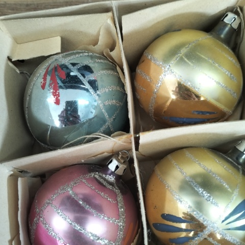 Bombki choinkowe prl zestaw 181