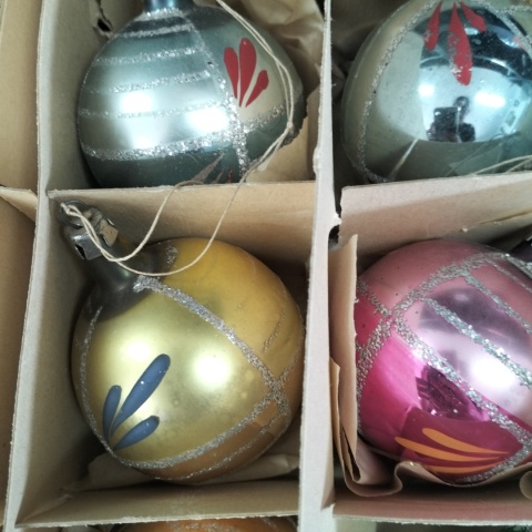 Bombki choinkowe prl zestaw 181