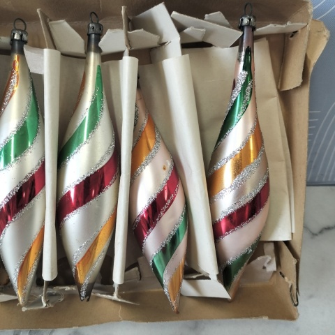 Bombki choinkowe vintage PRL sopelki 2