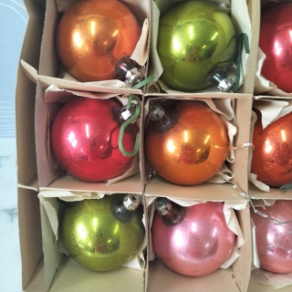 Bombki choinkowe vintage PRL zestaw 202