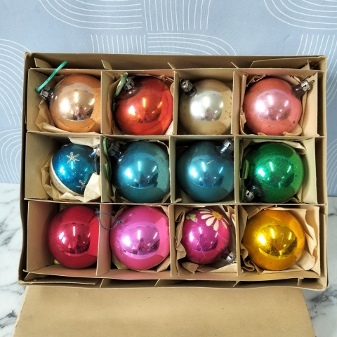 Bombki choinkowe vintage PRL zestaw 207