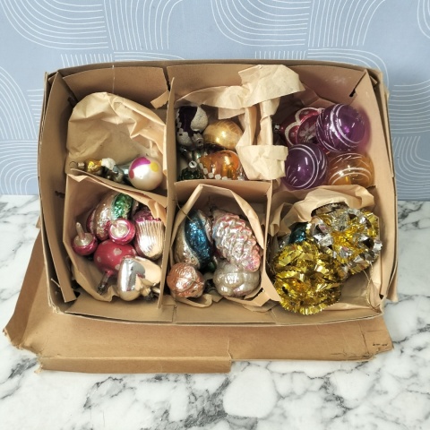 Bombki choinkowe vintage PRL zestaw 209