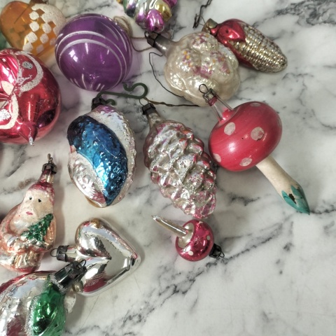 Bombki choinkowe vintage PRL zestaw 209