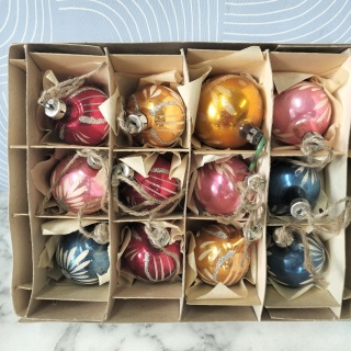 Bombki choinkowe vintage PRL zestaw 221