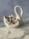 Porcelanowy łabędź złota róża