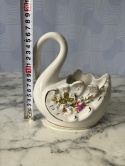 Porcelanowy łabędź złota róża