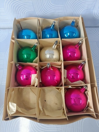 Bombki choinkowe prl zestaw 10