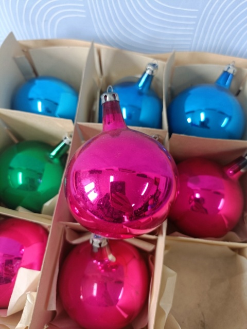 Bombki choinkowe prl zestaw 10