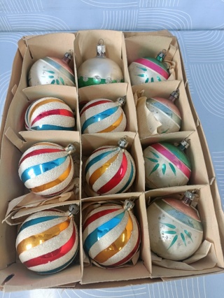 Bombki choinkowe prl zestaw 11