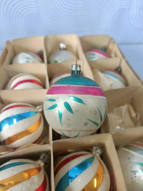Bombki choinkowe prl zestaw 11