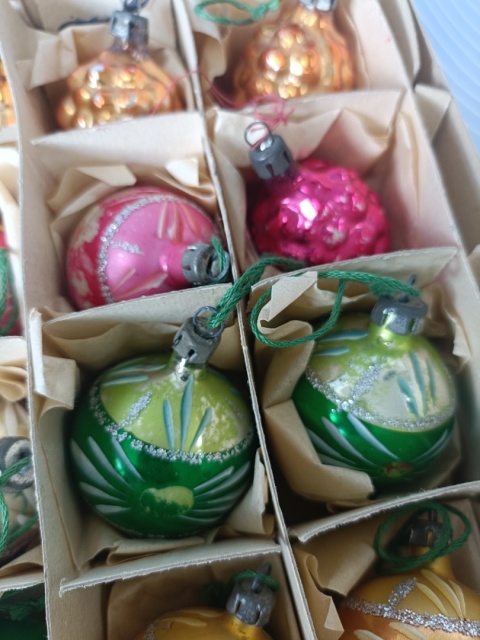 Bombki choinkowe prl zestaw 8