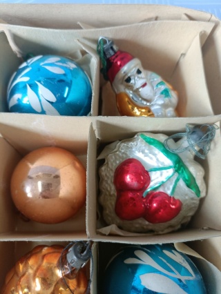 Bombki choinkowe prl zestaw 9
