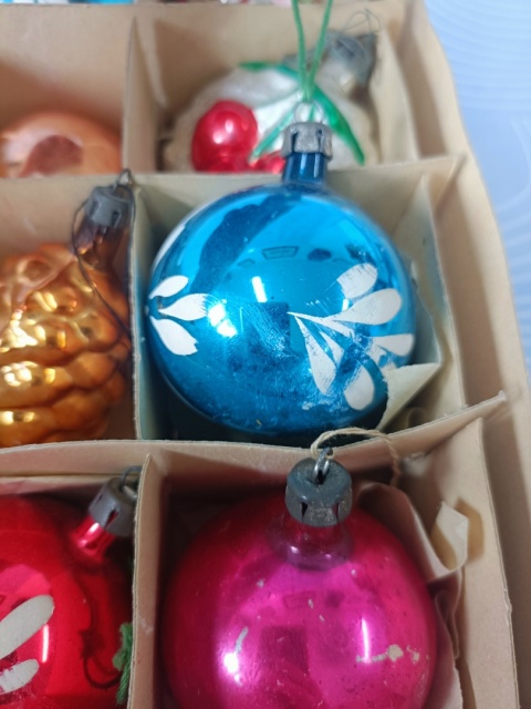 Bombki choinkowe prl zestaw 9