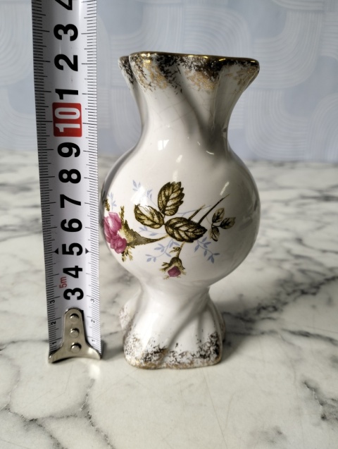 Wazonik cukierek porcelana złota róża