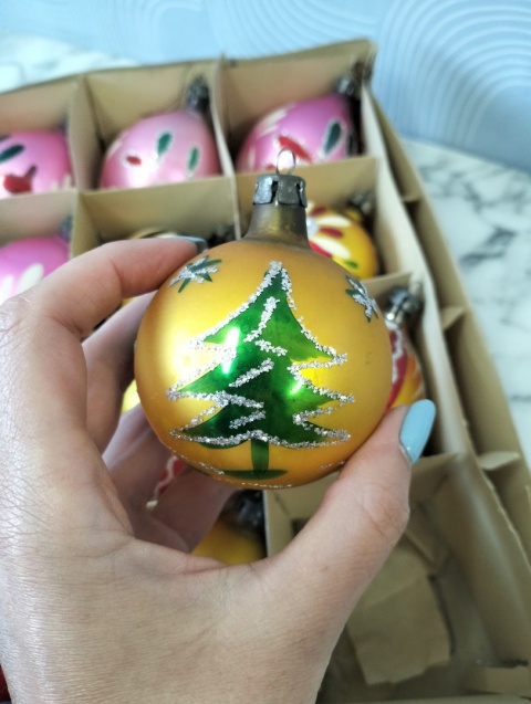 Bombki choinkowe prl zestaw 151