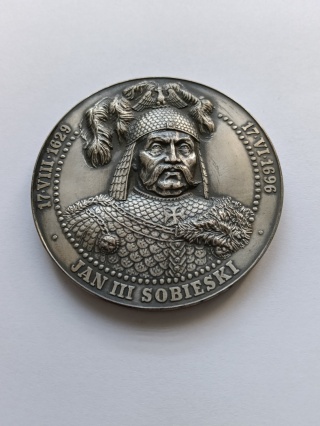 Medal platerowany Jan III Sobieski bitwa pod Wiedniem.