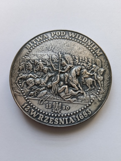 Medal platerowany Jan III Sobieski bitwa pod Wiedniem.