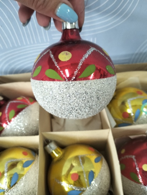 Bombki choinkowe vintage PRL zestaw 153