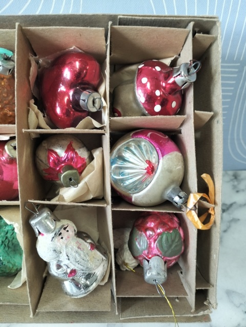 Bombki choinkowe vintage PRL zestaw 156