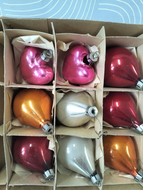 Bombki choinkowe vintage PRL zestaw 157