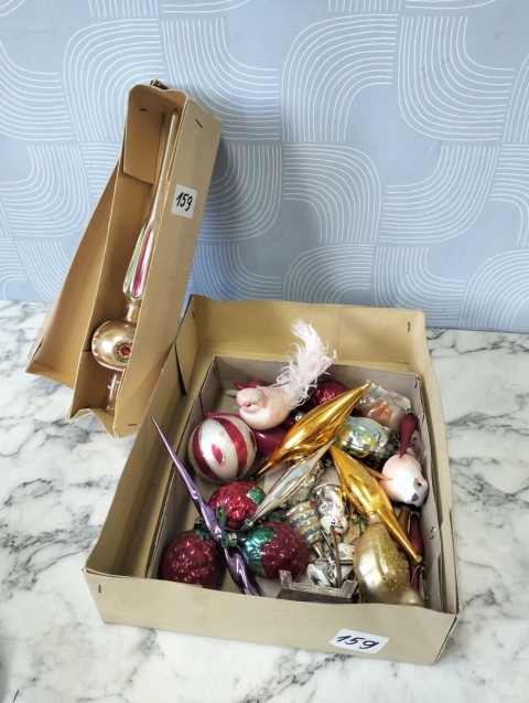 Bombki ozdoby choinkowe vintage PRL zestaw 159