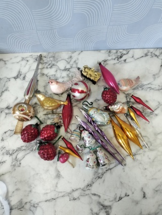 Bombki ozdoby choinkowe vintage PRL zestaw 159