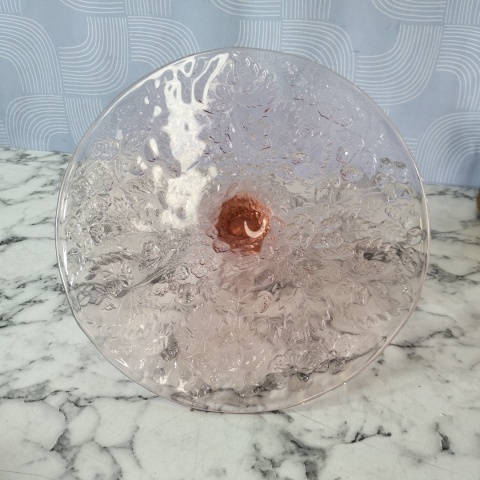 Piękna patera Strawberry Poziomki rozalin różowa duża 32cm vintage