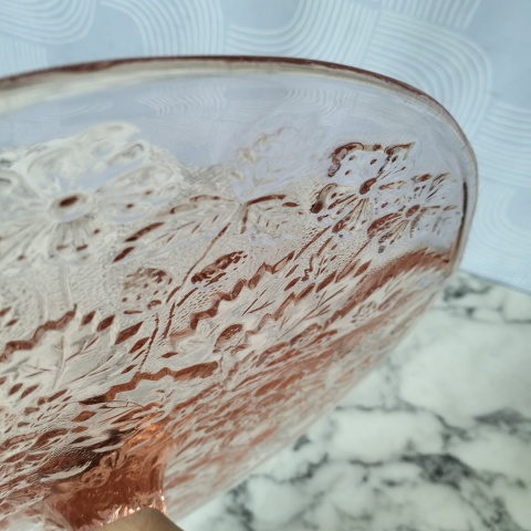 Piękna patera Strawberry Poziomki rozalin różowa duża 32cm vintage
