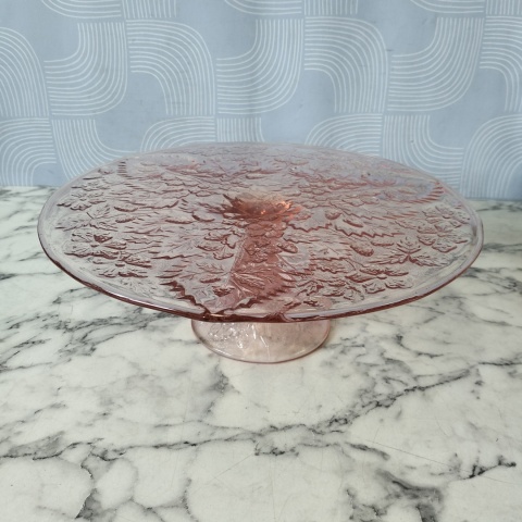 Piękna patera Strawberry Poziomki rozalin różowa duża 32cm vintage