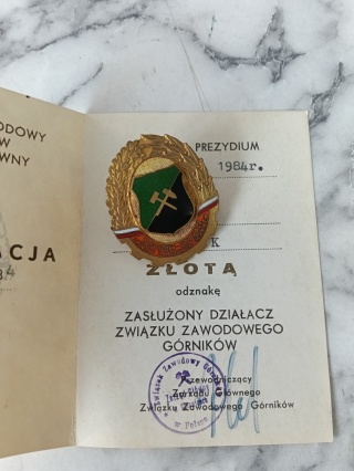 Odznaka zasłużony działacz ZZG pg