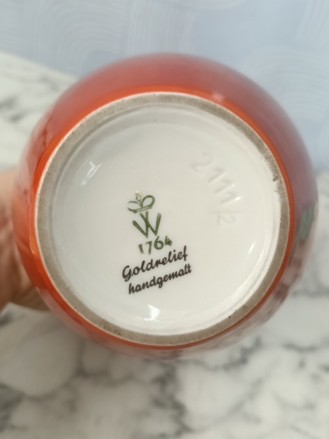 Wazon czerwony Goldrelief Wellendorff