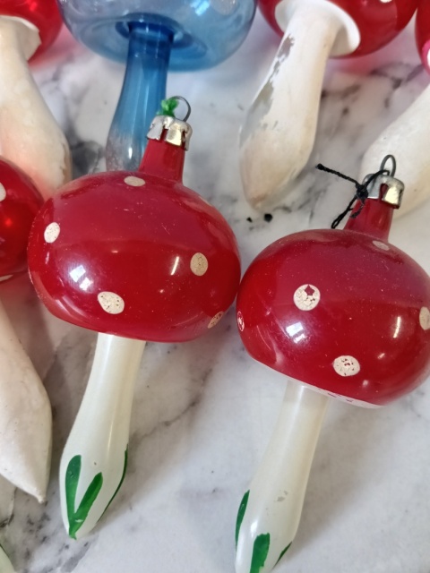 Bombki choinkowe PRL Grzybki