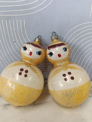 Bombki choinkowe PRL dwie balbiny