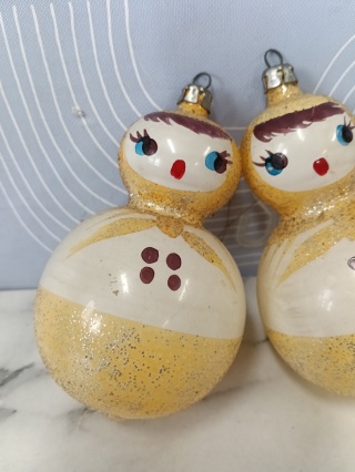 Bombki choinkowe PRL dwie balbiny