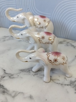 Figurki porcelanowe Słonie Jezela