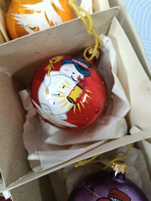 Bombki choinkowe PRL zestaw 6