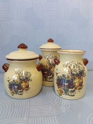 Ceramiczne pojemniki kuchenne vintage