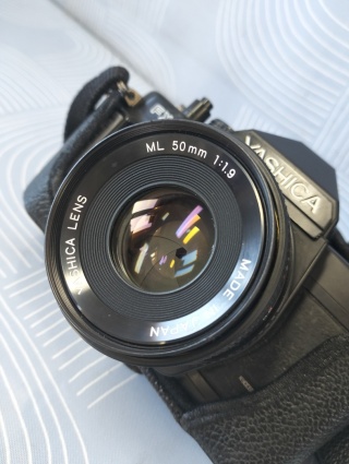 Stary aparat fotograficzny Yashica obiektyw super stan