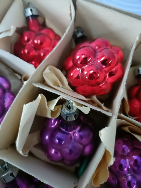 Bombki choinkowe prl malinki