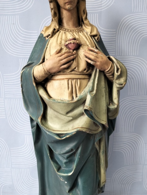 Figurka Serce Maryi przedwojenna sygnowana 65 cm