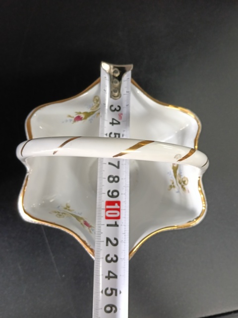 Mały koszyczek porcelana złota róża